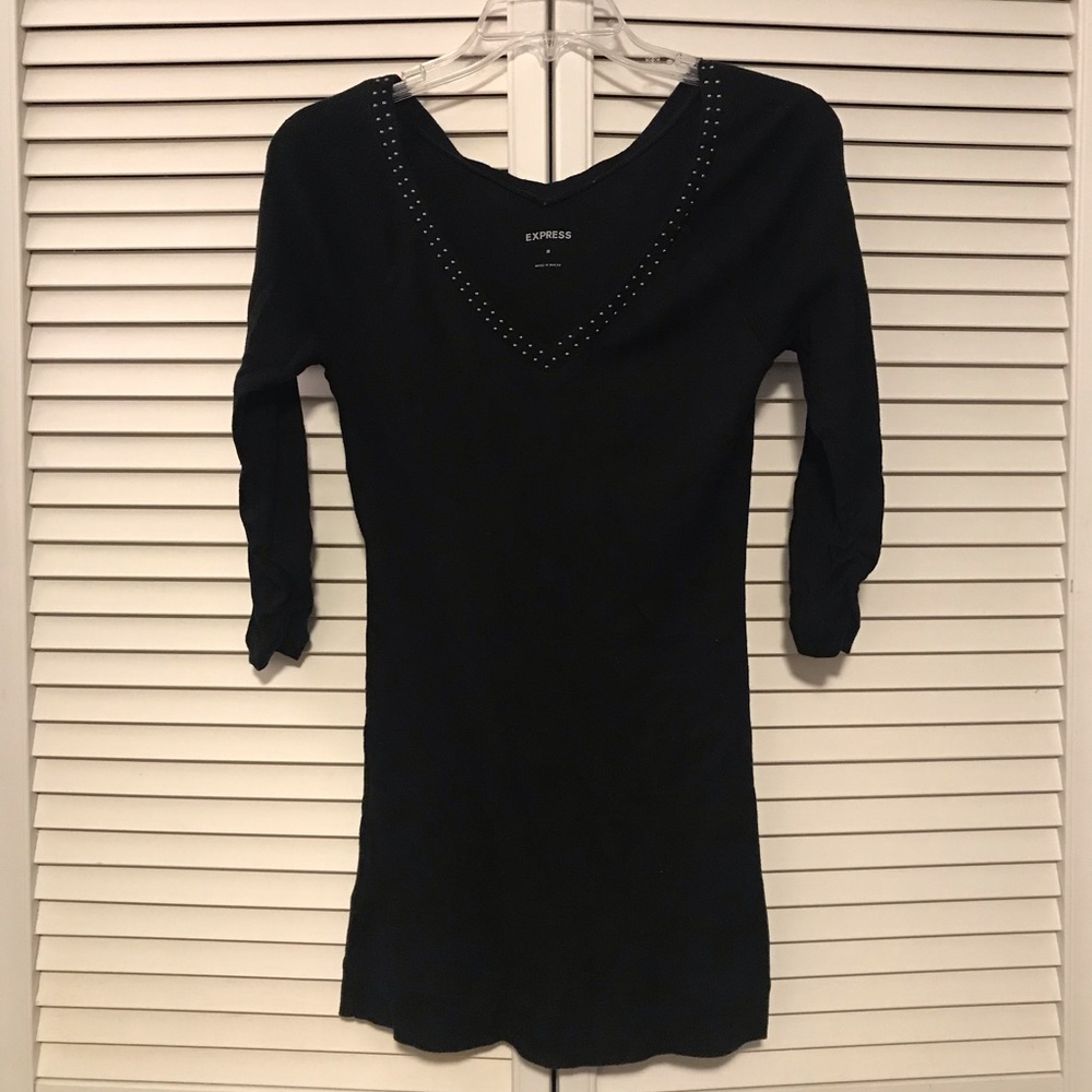Express Studded V Neck Top